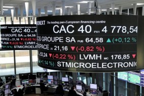 الأسهم الأوروبية قرب أعلى مستوى في أسبوعين